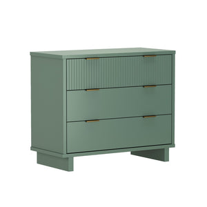 English Elm Dresser with Fluted Drawer Fronts Soft Close Glides and Elevated Base for Modern Bedrooms Sage Green B365S00183