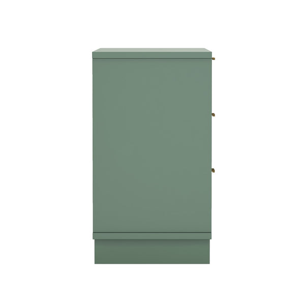English Elm Dresser with Fluted Drawer Fronts Soft Close Glides and Elevated Base for Modern Bedrooms Sage Green B365S00183