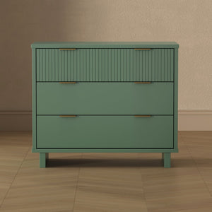 English Elm Dresser with Fluted Drawer Fronts Soft Close Glides and Elevated Base for Modern Bedrooms Sage Green B365S00183