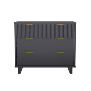 English Elm Dresser with Fluted Drawer Fronts Soft Close Glides and Elevated Base for Modern Bedrooms B365S00185