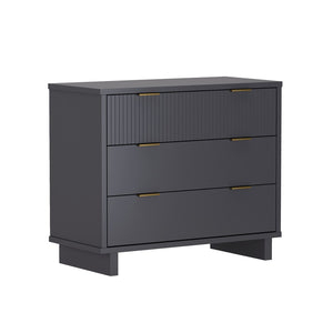 English Elm Dresser with Fluted Drawer Fronts Soft Close Glides and Elevated Base for Modern Bedrooms B365S00185
