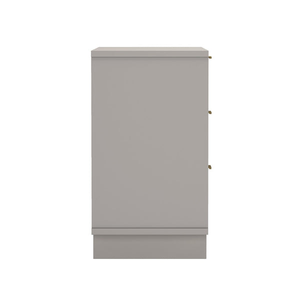 English Elm Dresser with Fluted Drawer Fronts Soft Close Glides and Elevated Base for Modern Bedrooms Light Gray B365S00186