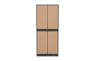 English Elm 5-tier Open Bookcase Slim Matte Black Finish Tall Vertical Shelving for Home Office B372P426656