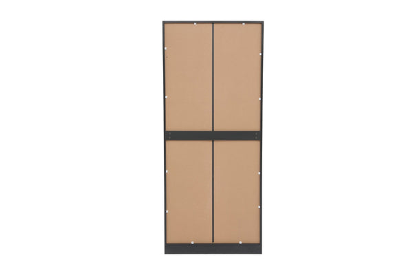 English Elm 5-tier Open Bookcase Slim Matte Black Finish Tall Vertical Shelving for Home Office B372P426656
