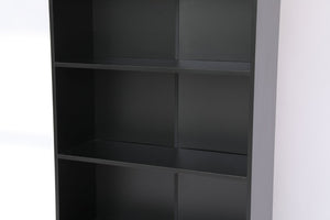 English Elm 5-tier Open Bookcase Slim Matte Black Finish Tall Vertical Shelving for Home Office B372P426656