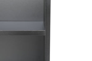 English Elm 5-tier Open Bookcase Slim Matte Black Finish Tall Vertical Shelving for Home Office B372P426656