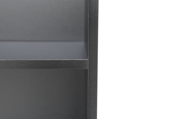 English Elm 5-tier Open Bookcase Slim Matte Black Finish Tall Vertical Shelving for Home Office B372P426656