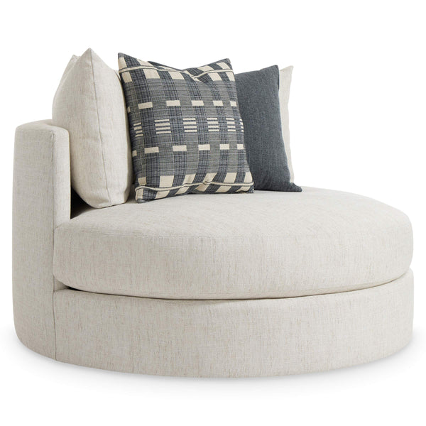 Bernhardt Bernhardt Ferris Oversized Round Swivel Lounge Chair with Shelter Back and Throw Pillows B5052SA