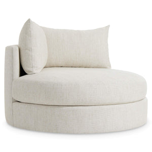 Bernhardt Ferris Oversized Round Swivel Lounge Chair with Shelter Back and Throw Pillows