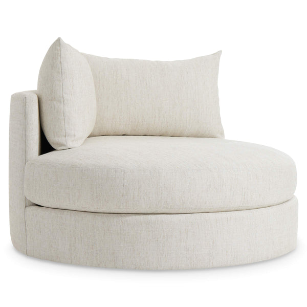 Bernhardt Ferris Oversized Round Swivel Lounge Chair with Shelter Back and Throw Pillows