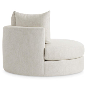 Bernhardt Ferris Oversized Round Swivel Lounge Chair with Shelter Back and Throw Pillows