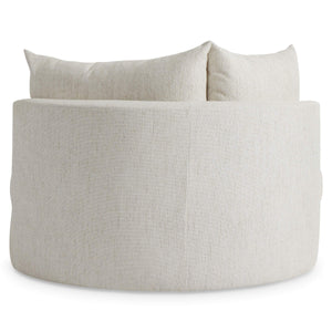 Bernhardt Ferris Oversized Round Swivel Lounge Chair with Shelter Back and Throw Pillows
