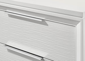 English Elm Cressida - Modern White Chest With Textured Drawers And Durable Design For Stylish Bedroom Storage B132P162305