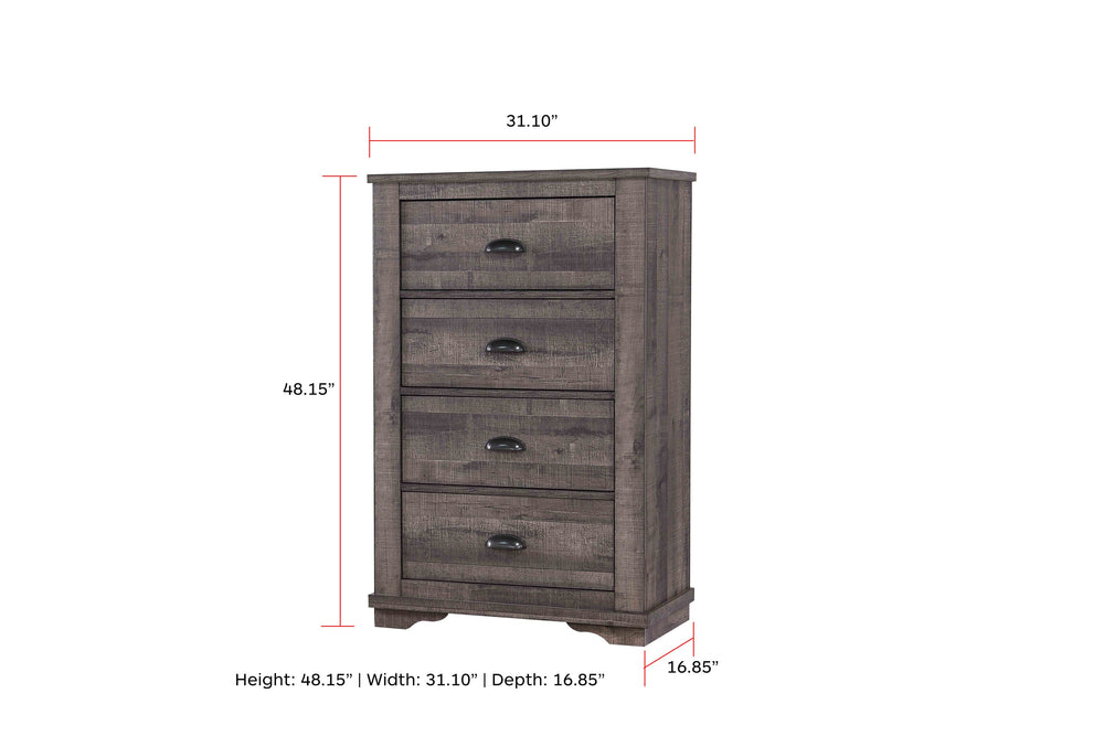 English Elm Coralee Chest - Elegant Dark Brown Storage Solution With Smooth Drawers For Timeless Bedroom Style B132P162335