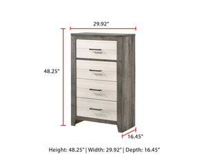 English Elm Rhett White Chest - Chic Storage Solution With Farmhouse Charm, Durable Design & Smooth Operation B132P162362-GIGA