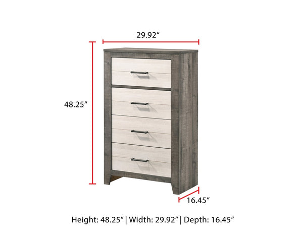 English Elm Rhett White Chest - Chic Storage Solution With Farmhouse Charm, Durable Design & Smooth Operation B132P162362-GIGA