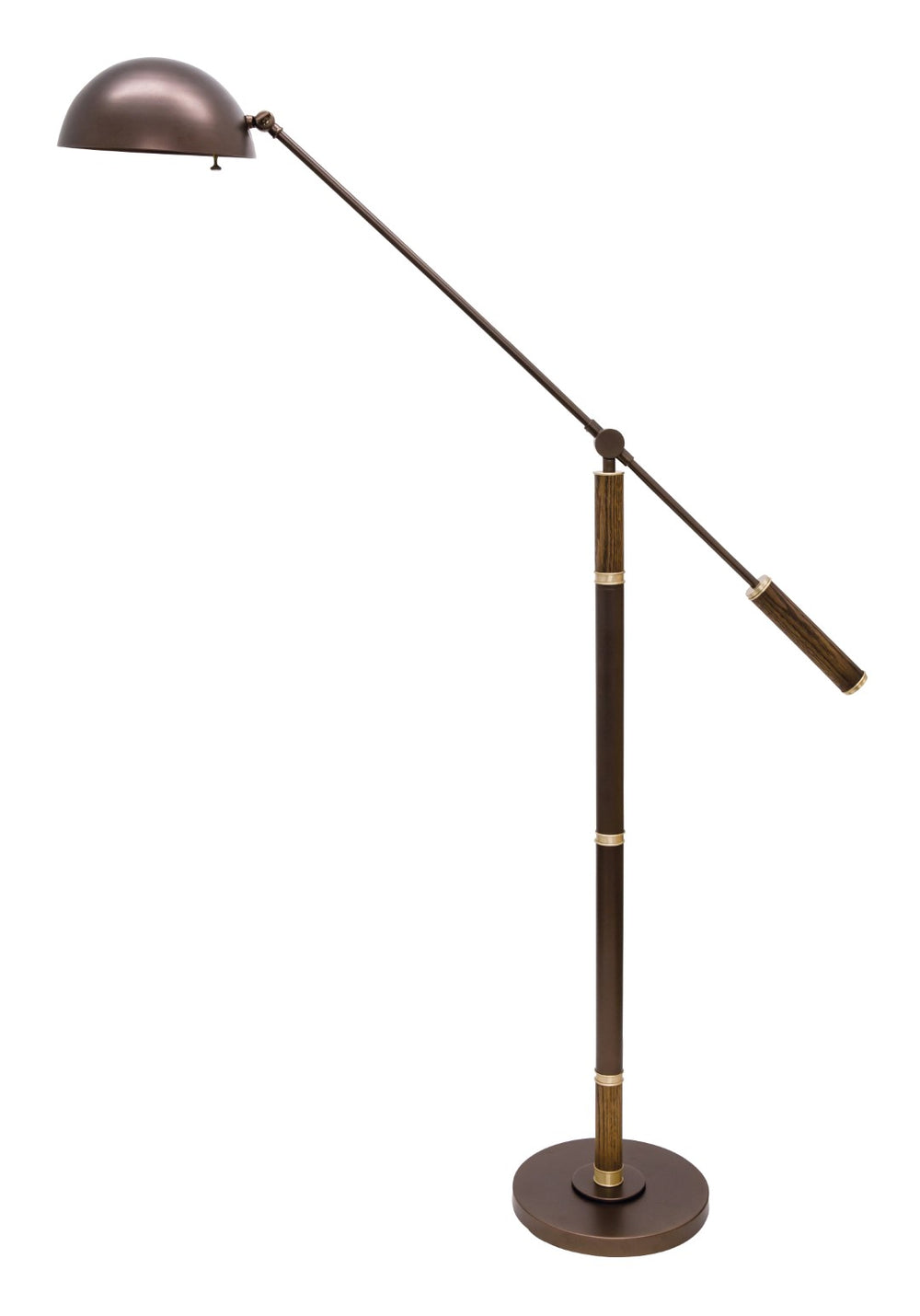 House Of Troy Barton Adjustable Floor Lamp - Elegant Stained Oak & Satin Brass Accents For Stylish Lighting Decor Chestnut Bronze Metal Ba701-chb