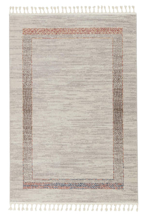 Jaipur Living Vibe by Jaipur Living Adalet Moroccan Bordered Boho Polypropylene Plush Area Rug 5'3"X7'6" RUG152479