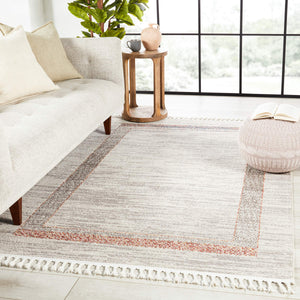 Jaipur Living Vibe by Jaipur Living Adalet Moroccan Bordered Boho Polypropylene Plush Area Rug 5'3"X7'6" RUG152479