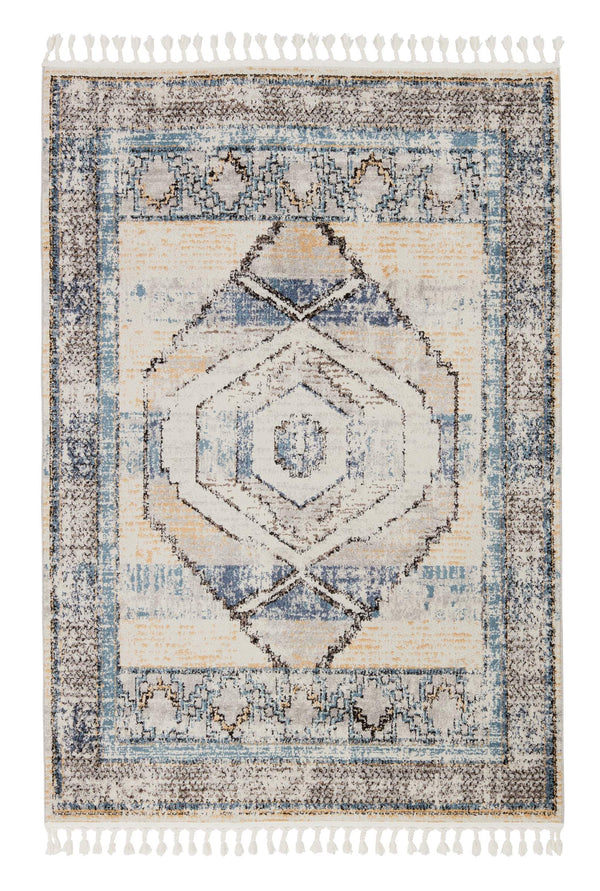 Jaipur Living Vibe by Jaipur Living Samsun Medallion Polypropylene Rug with Bohemian Fringe Accent 6'7"X9'6" RUG152486
