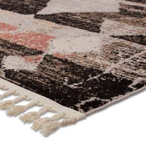 Jaipur Living Vibe by Jaipur Living Artvin Tribal Medallion Polypropylene Rug with Boho Fringe Trim 6'7"X9'6" RUG152494