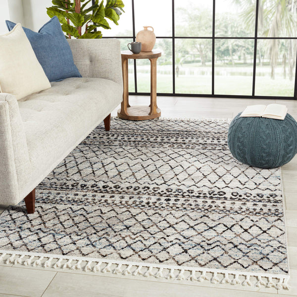 Jaipur Living Vibe by Jaipur Living Bahia Trellis Polypropylene Rug with Boho Fringe Detail 6'7"X9'6" RUG152506