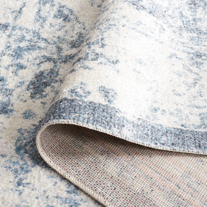 Safavieh Baltimore Exquisite Transitional Runner Rug - Elegant Floral Design, Soft Polyester, Easy Care Light Grey ,Blue Polyester Bal850f-3