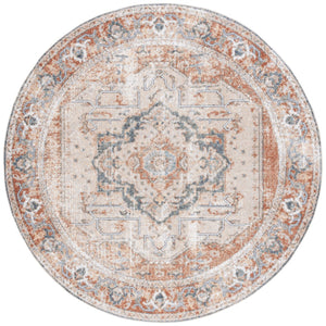 Safavieh Baltimore 854 Power Loomed Transitional Rug Beige / Rust 6'-7" x 6'-7" Round