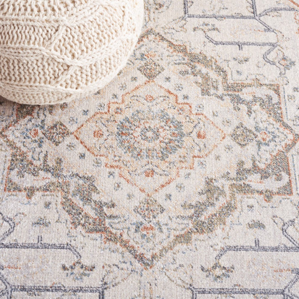 Safavieh Baltimore 854 Power Loomed Transitional Rug Light Grey / Rust 5'-3" x 7'-6"