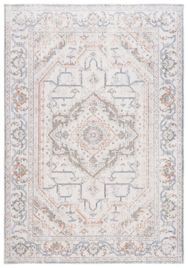Safavieh Baltimore 854 Power Loomed Transitional Rug Light Grey / Rust 5'-3" x 7'-6"