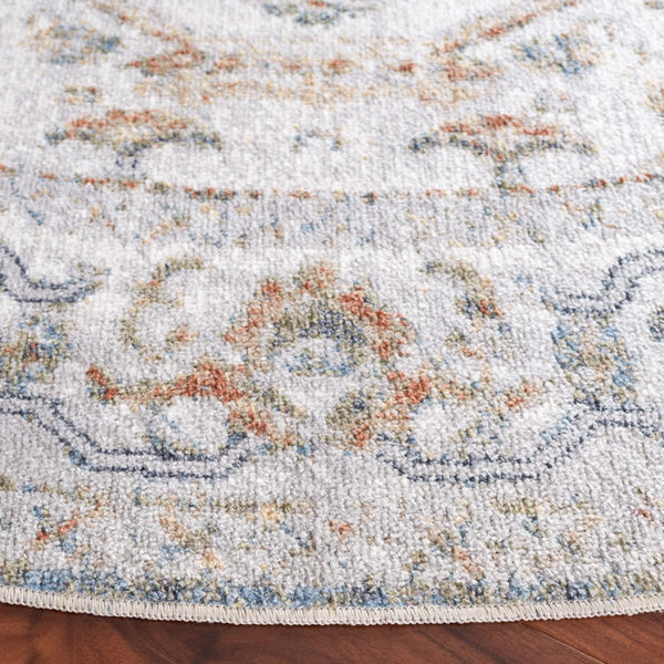 Safavieh Baltimore 854 Power Loomed Transitional Rug Light Grey / Rust 6'-7" x 6'-7" Round