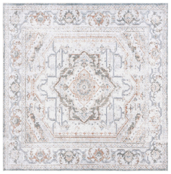 Safavieh Baltimore 854 Power Loomed Transitional Rug Light Grey / Rust 6'-7" x 6'-7" Square
