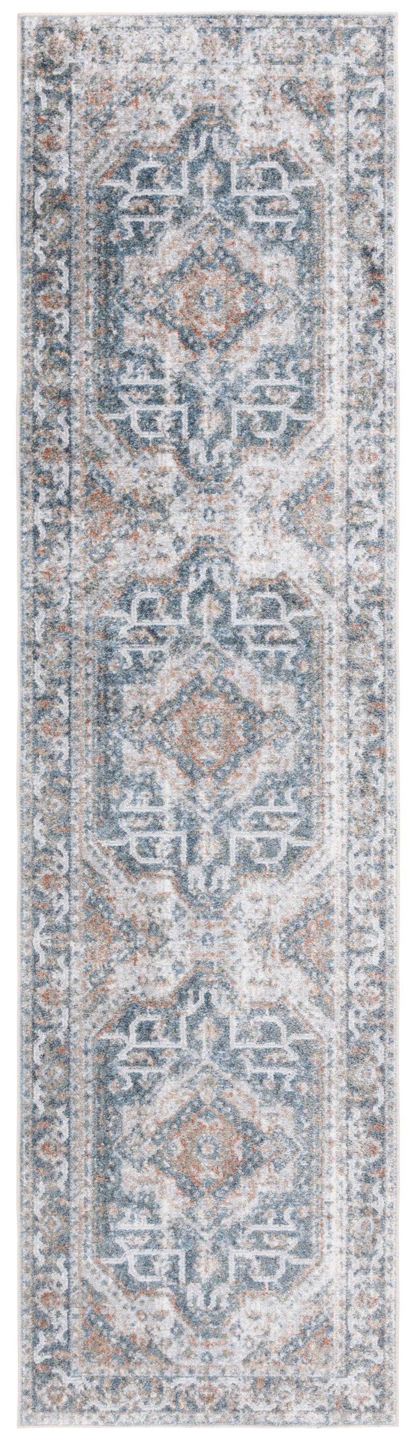 Safavieh Baltimore Transitional Light Grey/Blue Area Rug - Plush, Washable, Durable, Oeko-tex Certified 4' X 6' Light Grey ,Blue Polyester Bal854g-4