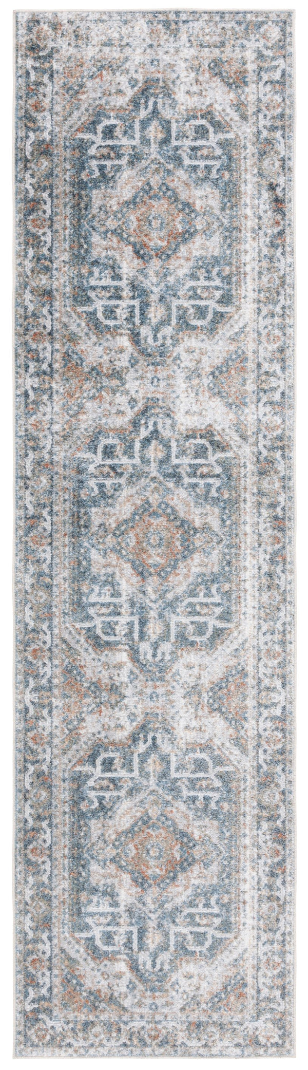 Safavieh Baltimore Transitional Light Grey/Blue Area Rug - Plush, Washable, Durable, Oeko-tex Certified 4' X 6' Light Grey ,Blue Polyester Bal854g-4