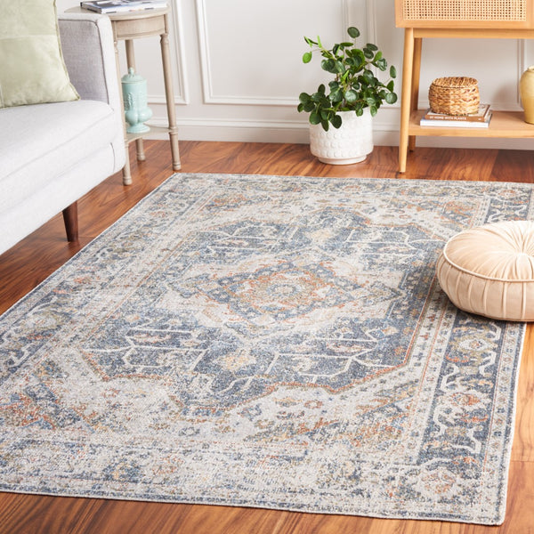 Safavieh Baltimore 854 Power Loomed Transitional Rug Light Grey / Blue 5'-3" x 7'-6"