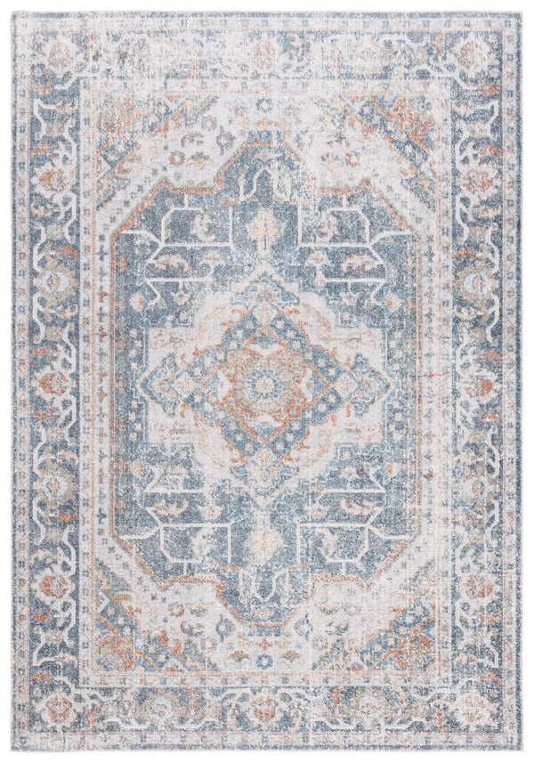 Safavieh Baltimore Transitional Light Grey/Blue Area Rug - Plush, Washable, Durable, Oeko-tex Certified 4' X 6' Light Grey ,Blue Polyester Bal854g-4