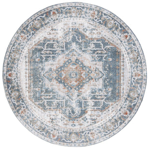 Safavieh Baltimore 854 Power Loomed Transitional Rug Light Grey / Blue 6'-7" x 6'-7" Round