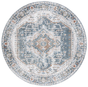 Safavieh Baltimore Transitional Light Grey/Blue Area Rug - Plush, Washable, Durable, Oeko-tex Certified 4' X 6' Light Grey ,Blue Polyester Bal854g-4