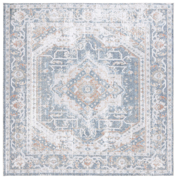 Safavieh Baltimore Transitional Light Grey/Blue Area Rug - Plush, Washable, Durable, Oeko-tex Certified 4' X 6' Light Grey ,Blue Polyester Bal854g-4