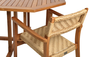 Soho Concept Balboa Teak Octagonal Dining Table - 47.3" Weather-resistant With Brass-capped Umbrella Hole Natural  Soho-concept-dining-chair-14089