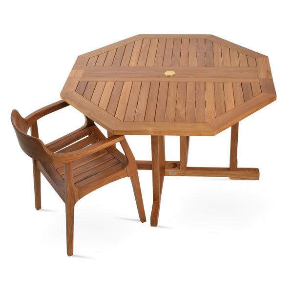 Soho Concept Alfresco Armchair: Premium Solid Teak Wood, Waterproof Cushions, Stylish Outdoor Seating Solution Natural  Soho-concept-dining-chair-14034