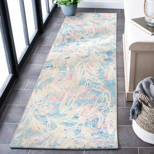 Safavieh Barbados Indoor/Outdoor Runner Rug - Ethereal Light Blue And Ivory Design For Elegant Spaces Light Blue ,Ivory 76% Polypropylene,23% Polyester,1% Backing Material Bar512m-9