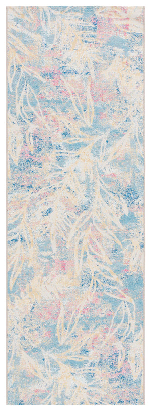 Safavieh Barbados Indoor/Outdoor Runner Rug - Ethereal Light Blue And Ivory Design For Elegant Spaces Light Blue ,Ivory 76% Polypropylene,23% Polyester,1% Backing Material Bar512m-9