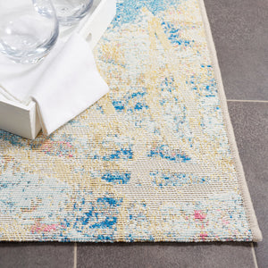 Safavieh Barbados Indoor/Outdoor Runner Rug - Ethereal Light Blue And Ivory Design For Elegant Spaces Light Blue ,Ivory 76% Polypropylene,23% Polyester,1% Backing Material Bar512m-9