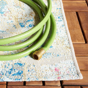 Safavieh Barbados Indoor/Outdoor Runner Rug - Ethereal Light Blue And Ivory Design For Elegant Spaces Light Blue ,Ivory 76% Polypropylene,23% Polyester,1% Backing Material Bar512m-9