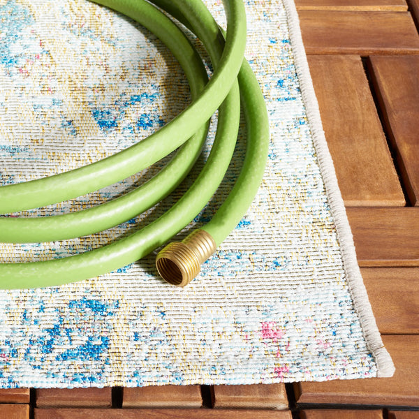 Safavieh Barbados Indoor/Outdoor Runner Rug - Ethereal Light Blue And Ivory Design For Elegant Spaces Light Blue ,Ivory 76% Polypropylene,23% Polyester,1% Backing Material Bar512m-9