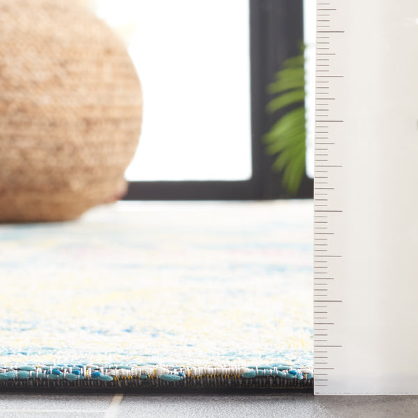 Safavieh Barbados Indoor/Outdoor Runner Rug - Ethereal Light Blue And Ivory Design For Elegant Spaces Light Blue ,Ivory 76% Polypropylene,23% Polyester,1% Backing Material Bar512m-9