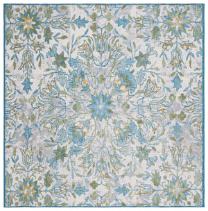Safavieh Barbados Indoor/Outdoor Runner Rug With Elegant Floral Design - Durable, Oeko-tex Certified Comfort Ivory ,Light Blue 76% Polypropylene,23% Polyester,1% Backing Material Bar513m-9