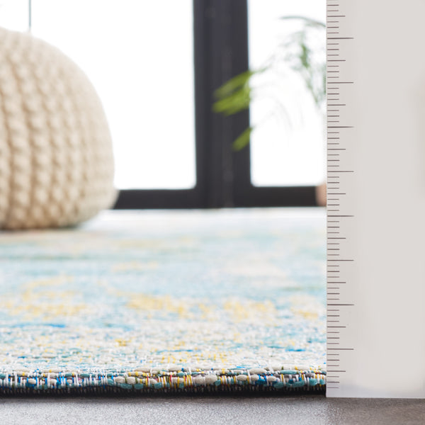 Safavieh Barbados Indoor/Outdoor Area Rug - Serene Floral Design, Durable & Eco-friendly For Elegant Spaces Light Blue ,Green 76% Polypropylene,23% Polyester,1% Backing Material Bar522m-9