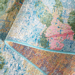 Safavieh Barbados Indoor/Outdoor Area Rug - Serene Floral Design, Durable & Eco-friendly For Elegant Spaces Light Blue ,Green 76% Polypropylene,23% Polyester,1% Backing Material Bar522m-9